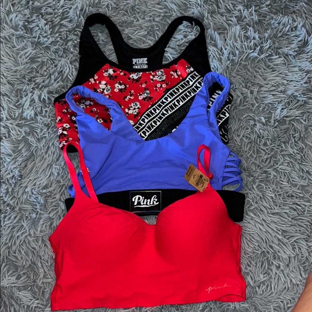 PINK Victoria Secret Colorful Sports Bras bundle Medium